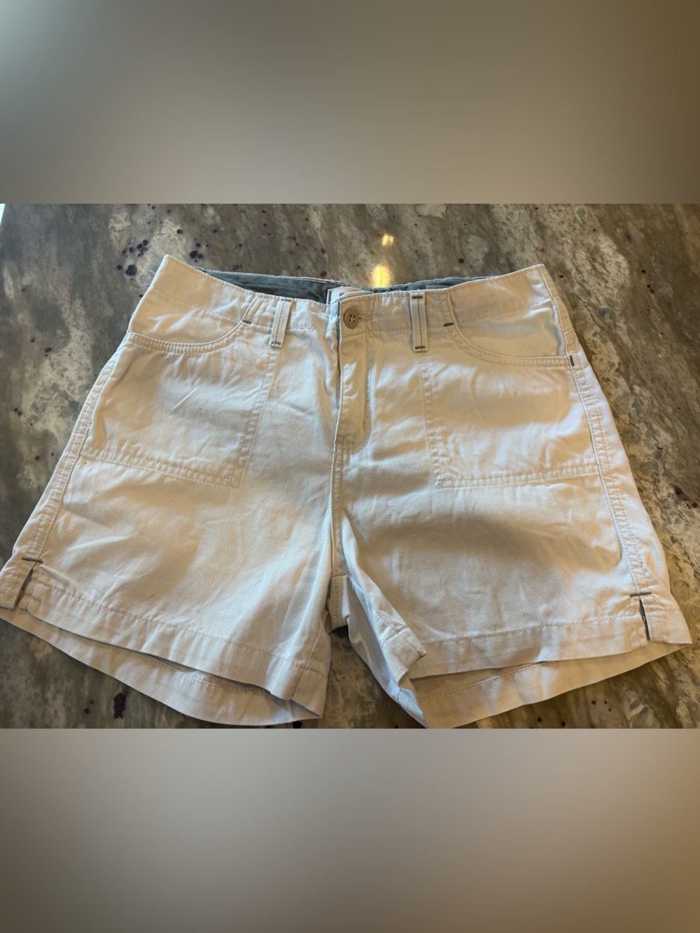 Vintage Hydraulic Cream Cotton Shorts